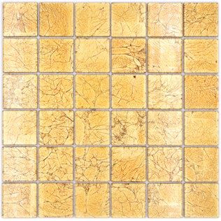 Royal 1285 nagy négyzet arany gyűrt fólia hatású mozaik 4 mm vastag