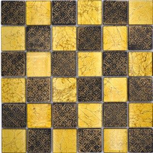 Royal 2189 négyzetes arany és nyomott mintás dekor mozaik