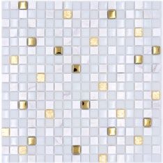 Royal 2319 fehér és márványos kockák arany dekorral mozaik