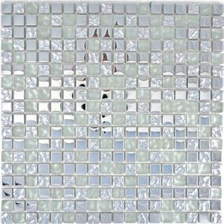 Royal 2315 Sima és rusztikus ezüst keverve tejüveg kristály szemcsékkel mozaik