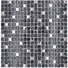 Royal 2496 Roppantott fekete kristály és ezüst szemcsés mozaik