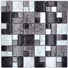 Royal 2162 Váltakozó méretű négyzetek fekete ezüst és ezüst fekete festett erezettel fóliás mozaik