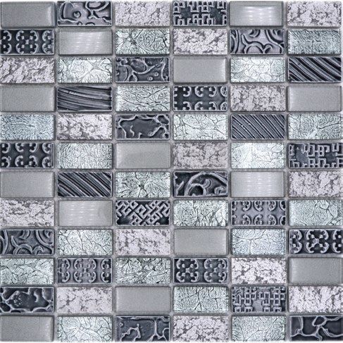 Royal 2269 Feketére festett nyomott mintás ezüst különböző textúrájú ezüst berakásokkal dekormozaik