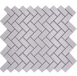 Royal 1190 Fehér matt egyszínű halszálka mintában mozaik (kicsi szemcséjű)