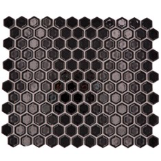 Fekete hexagon fényes mozaik