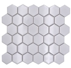Royal 1608 Fényes fehér hexagon mozaik (közepes szemcséjű)