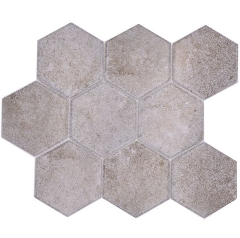 Royal 1204 Betonhatású bézses-szürke hexagon mozaik (nagy szemcséjű)