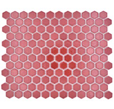 Royal 1619 Fényes piros hexagon mozaik (kicsi szemcséjű)