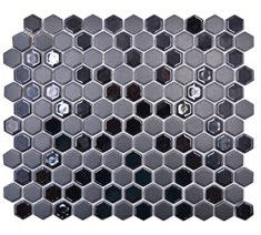 Royal 1606 Fényes és matt fekete hexagon mozaik (kicsi szemcséjű)