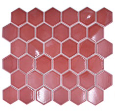 Royal 1625 Fényes piros hexagon mozaik (közepes szemcséjű)