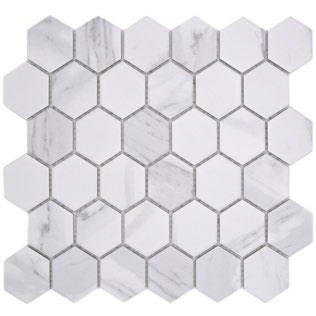 Royal 1200 Fehér márványhatású szürke erezettel hexagon mozaik