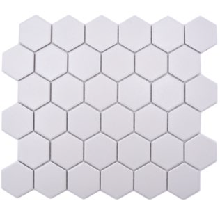 Royal 1635 Fehér matt R10B csúszásmentes hexagon mozaik (közepes szemcséjű)