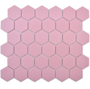 Royal 1636 Rózsaszín matt R10B csúszásmentes hexagon mozaik (közepes szemcséjű)
