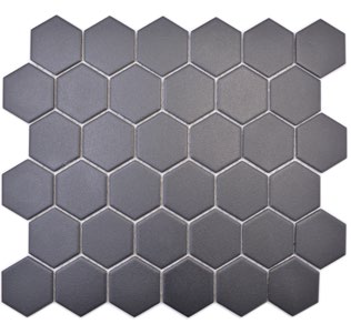 Royal 1640 Fekete matt R10B csúszásmentes hexagon mozaik (közepes szemcséjű)