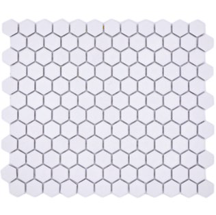 Royal 1629 Fehér matt R10B csúszásmentes hexagon mozaik (kicsi szemcséjű)