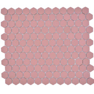 Royal 1632 Pasztel-rózsaszín matt R10B csúszásmentes hexagon mozaik (kicsi szemcséjű)