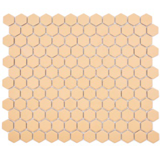 Royal 1633 Sárga matt R10B csúszásmentes hexagon mozaik (kicsi szemcséjű)