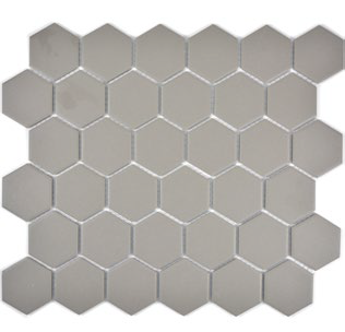 Royal 1386 Szürkés-bézs matt R10 csúszásmentes hexagon mozaik (közepes szemcséjű)