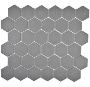 Royal 1387 Közép szürkés matt R10 csúszásmentes hexagon mozaik (közepes szemcséjű)