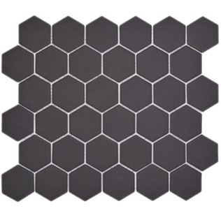 Royal 1391 Sötétszürke-fekete matt R10 csúszásmentes hexagon mozaik (közepes szemcséjű)