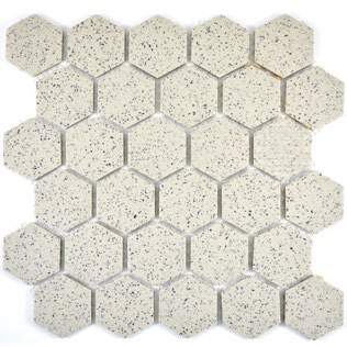 Royal 1392 Krém mákszemes matt R10 csúszásmentes anyagában színezett kerámia hexagon mozaik (közepes szemcséjű)