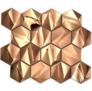 Royal 3070 3D Fényes és matt bronz hexagon mozaik