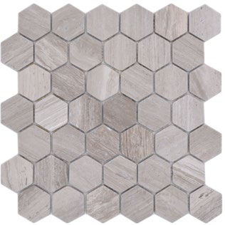 Szürke hexagon kőmozaik