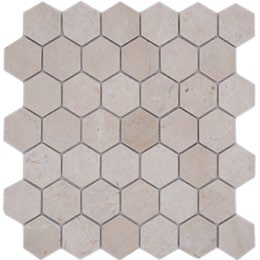 Royal 1736 Természetes fejtett bézs mészkő hexagon mozaik