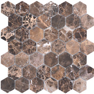 Royal 1741 Természetes fejtett márvány barna-bézs hexagon mozaik
