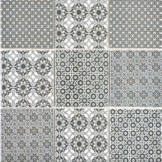 Royal 1239 Fekete-fehér marokkói stílusú retro mozaik (nagy szemcséjű)