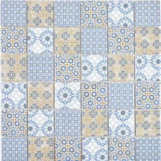 Royal 1105 Kék-sárga mintás marokkói stílusú retro mozaik (közepes szemcséjű)