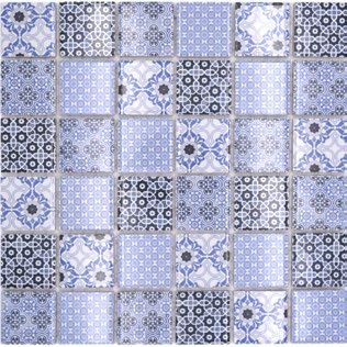 Royal 1104 Kék-fekete mintás marokkói stílusú retro mozaik (közepes szemcséjű)
