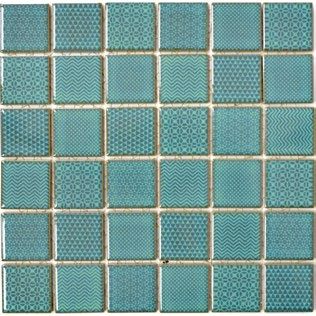Royal 1188 Fényes türkizzöld nyomott mintás retro mozaik (közepes szemcséjű)