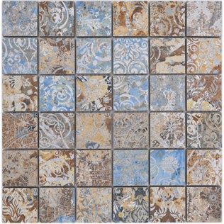 Royal 1447 Színes marokkói mintás matt R9 csúszásmentes retro mozaik (közepes szemcséjű)