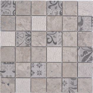 Royal 1760 Retro mintás szürke kő különböző felületekkel mozaik