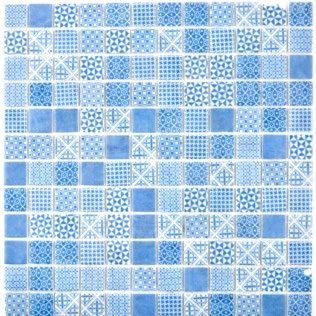 Royal 1787 Marokkói kék-fehér mintás retro mozaik