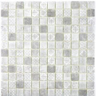 Royal 1791 Marokkói szürke-fehér mintás retro mozaik