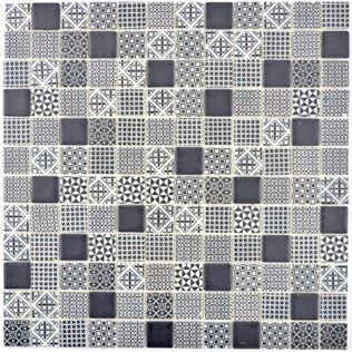 Royal 1792 Marokkói fekete-fehér mintás retro mozaik