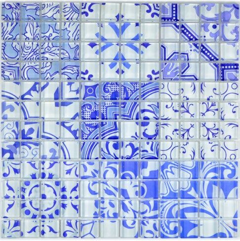 Royal 2183 Kék marokkói mintás retro kristálymozaik