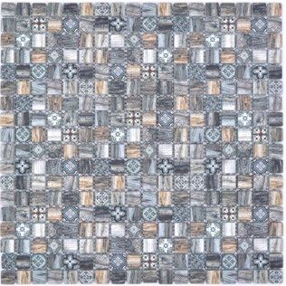 Royal 2423 Vegyes színű fahatású marokkói mintás berakással retro mozaik (apró szemcséjű)