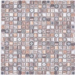 Royal 2422 Barnás fahatású marokkói mintás berakással retro mozaik (apró szemcséjű)