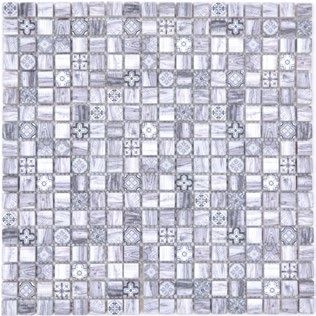 Royal 2418 Szürke-fekete színű fahatású marokkói mintás berakással retro mozaik (apró szemcséjű)
