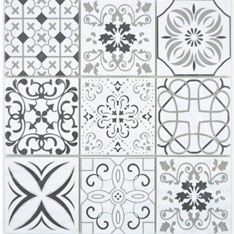 Royal 2193 Fekete-fehér marokkói mintás mozaik (nagy szemcséjű)