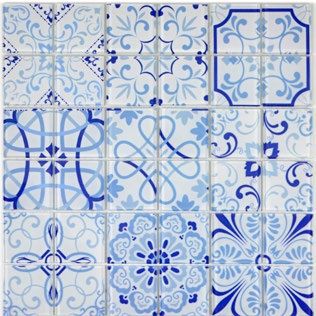 Royal 1334 Kék marokkói mintás kristálymozaik