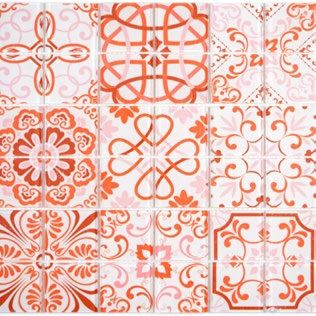 Royal 1336 Narancs-piros-rózsaszín marokkói mintás kristálymozaik