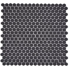 Royal 1429 Matt fekete hexagon minimal mozaik