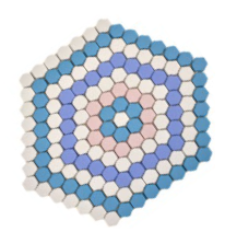 Royal 1438 Matt Lila-bézs-rózsaszín-kék hexagon mozaikból kirakott minta minimal