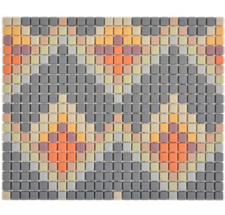 Royal 1440 Matt narancs-lila-bézs-szürke kocka mozaikból kirakott minta minimal