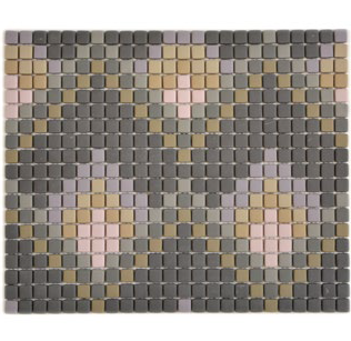Royal 1441 Matt sötétszürke-lila-bézs-szürke kocka mozaikból kirakott minta minimal