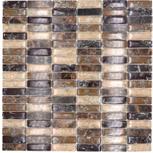 Royal 2518 Slim barna márvány és bézs-barna roppantott üveg mozaik